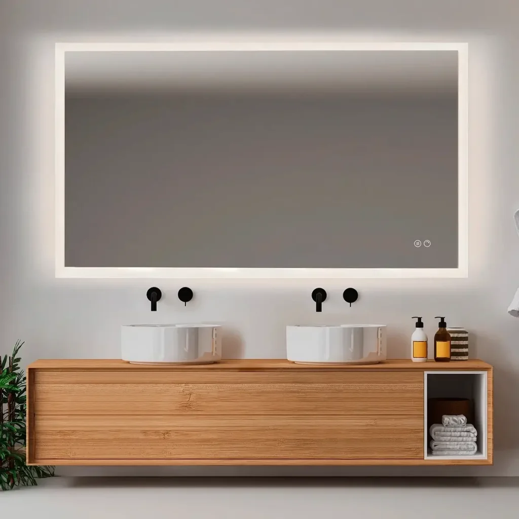 Freja spejl med antidug og LED lys 140x80