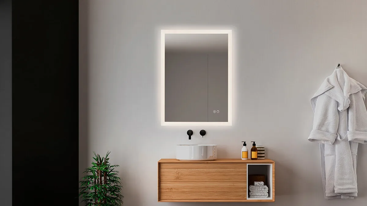 Freja spejl med antidug og LED lys 60x80